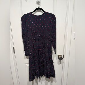 Elegant Navy Kids Dress with Heart Accents